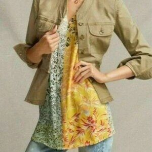 Cabi Golden Glow Multicolor Floral Sleeveless top shirt XL pullover luxury